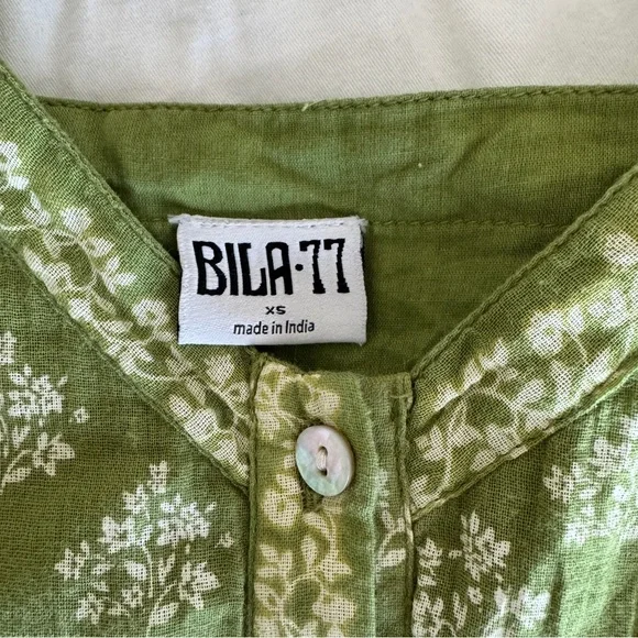 Bila 77 Green Floral Tiered Midi Dress - Boho Cottagecore - XS - Picture 4 of 6